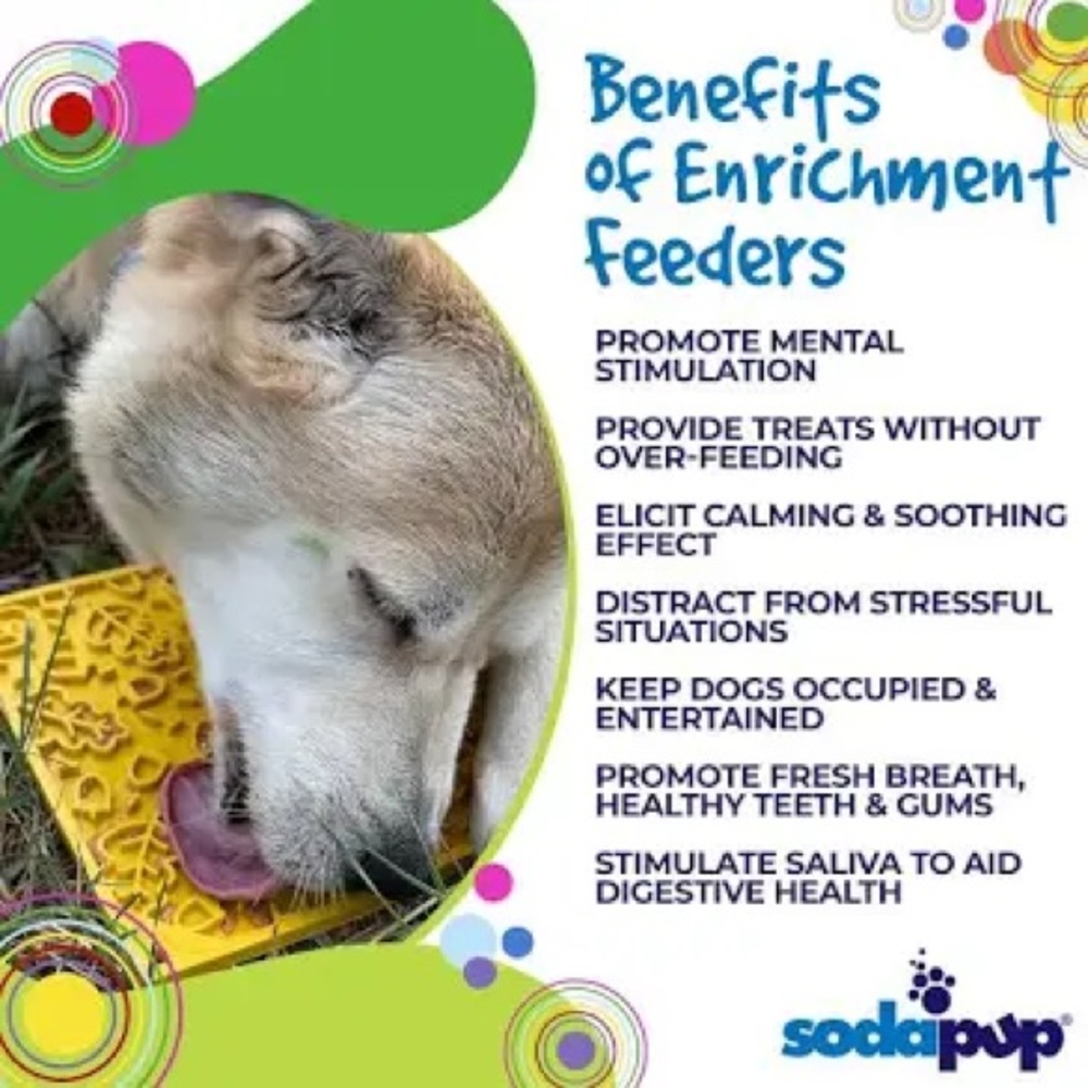 SODAPUP Autumn leaves Dog Enrichment Lick Mat yellow enrichment feeder - Picture 6 of 8